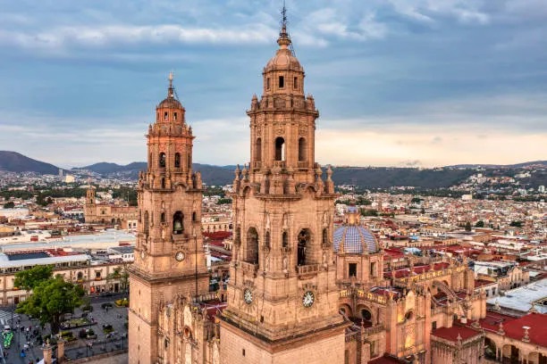 Aerial view of Morelia Cathedral